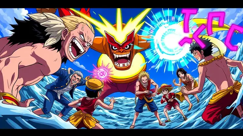 Batalla dinámica de One Piece con estrategia