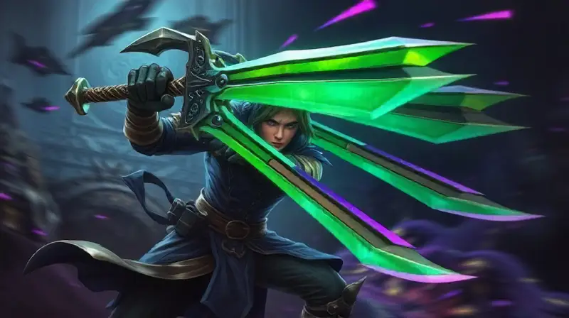 Rogué ágil lucha mágica en Azeroth oscuro