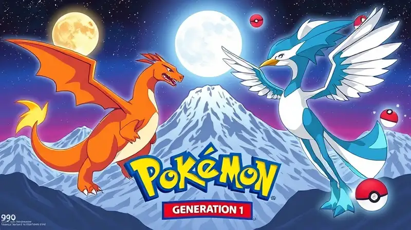 Pokémon gen 1 en escena vibrante