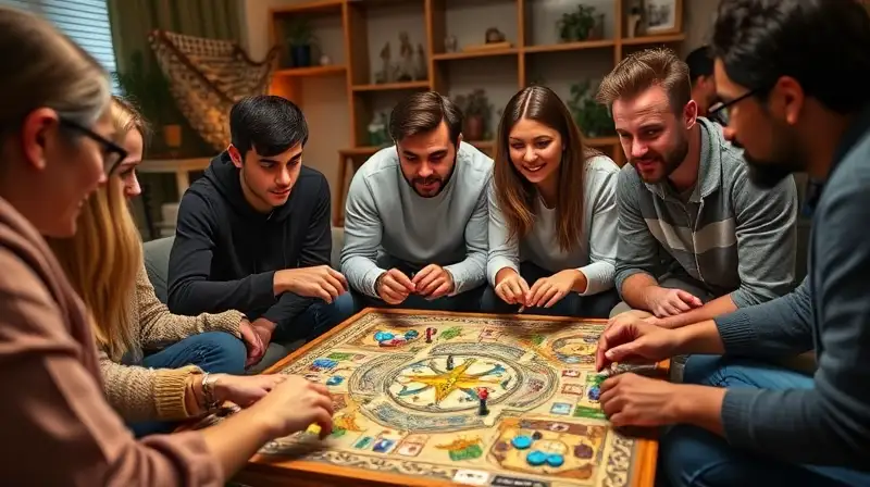 Amigos juegan juegos de mesa concentrados