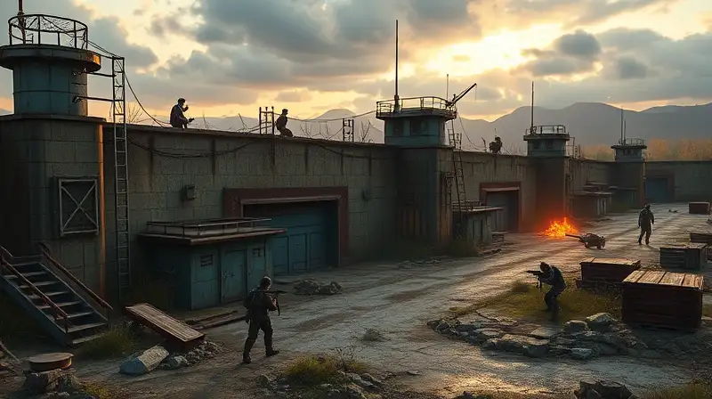 Base fortificada en Rust con defensas