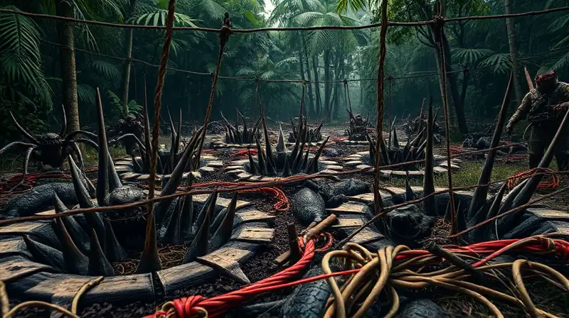 Enemigos atrapados en trampas en la jungla
