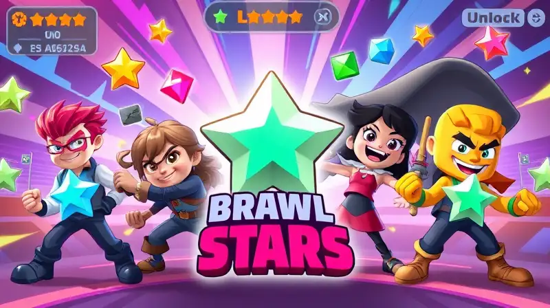 Gemas brillantes y personajes animados vibrantes
