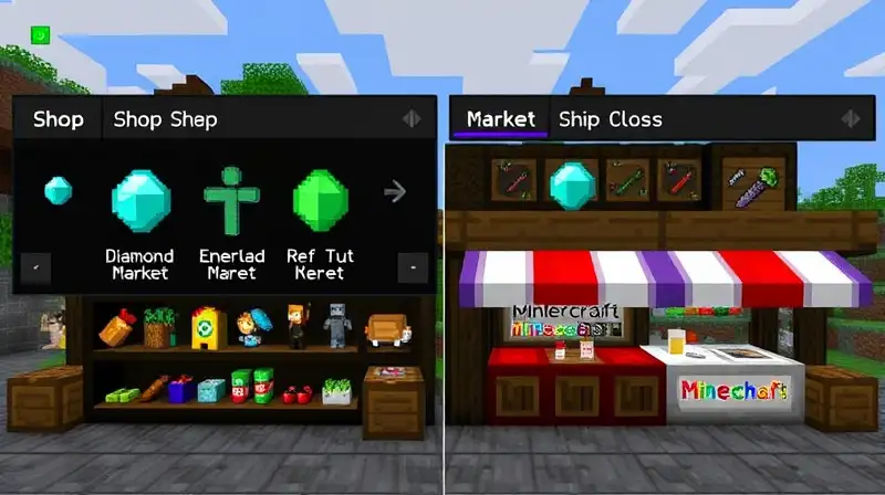 Iconos de tienda y mercado en Minecraft