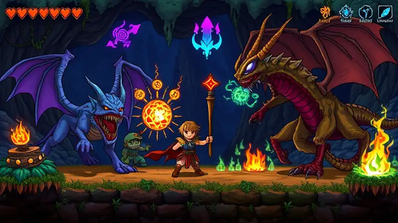 Personaje de fantasía invoca bestias mágicas