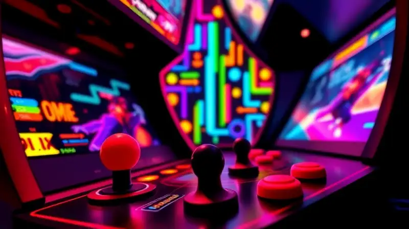 Máquina arcade retro con acción rápida
