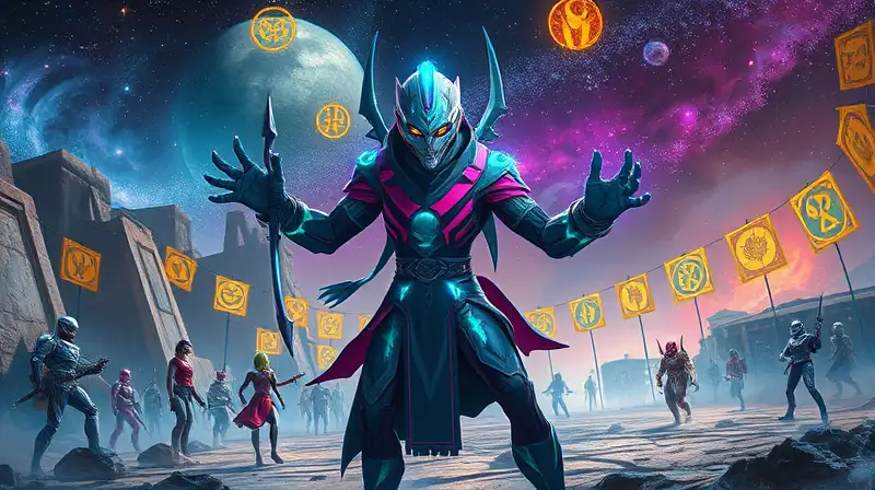 Héroe alienígena en batalla cósmica futurista