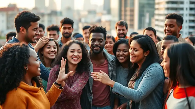 Personas diversas unidas en comunidad solidaria