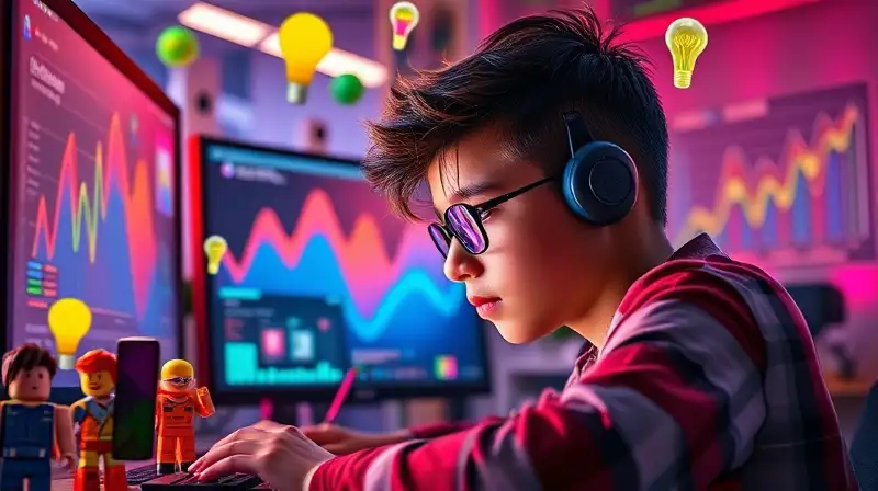 Joven gamer creativo en entorno digital vibrante