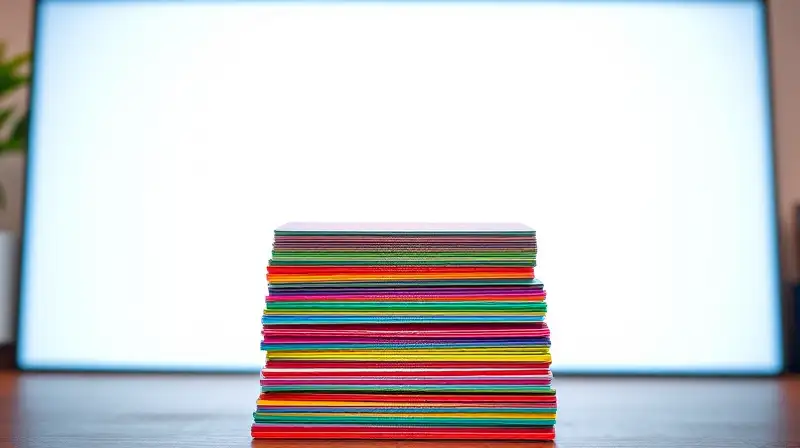 Cartas coloridas y etiquetas digitales modernas