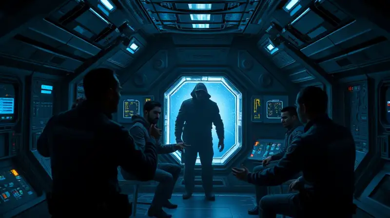 Tripulación en estación espacial con amenaza