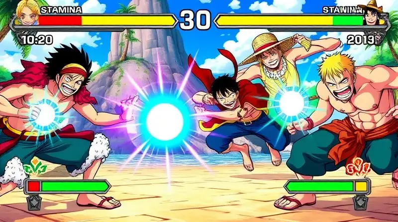 Personajes de One Piece en batalla energética