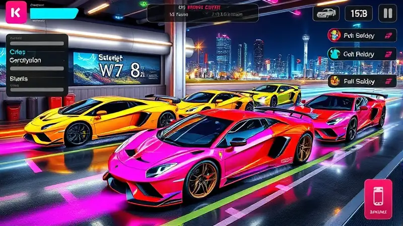 Coches futuristas personalizables con luces neón