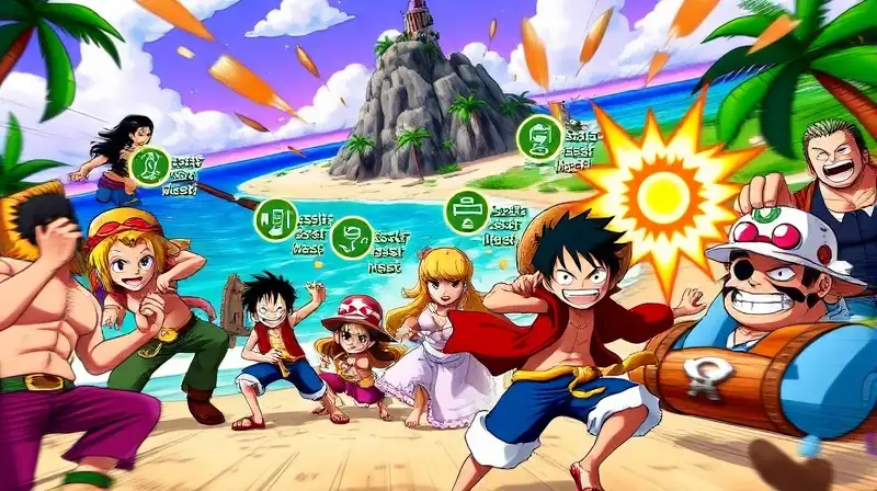 Batalla dinámica con personajes de One Piece