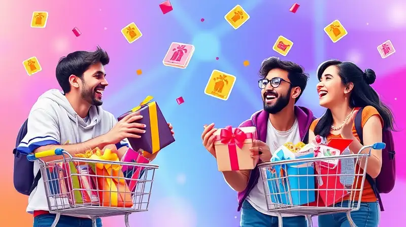 Jugadores felices intercambian regalos en juego