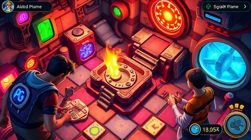 Escenas coloridas de juego con trampas estratégicas