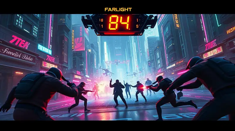 Batalla futurista intensa con iluminación neón