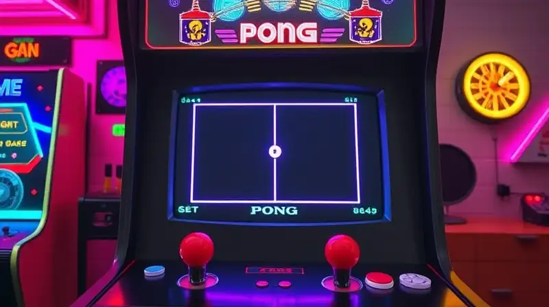Máquina arcade retro con Pong clásico