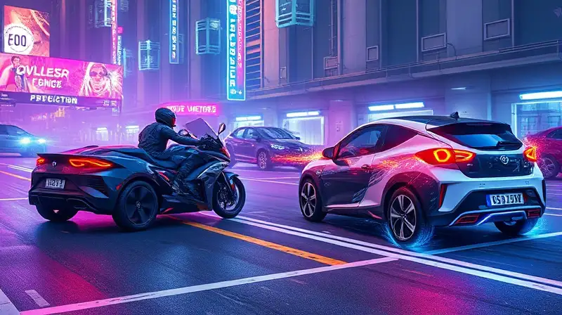 Arena futurista de combate con vehículos eléctricos