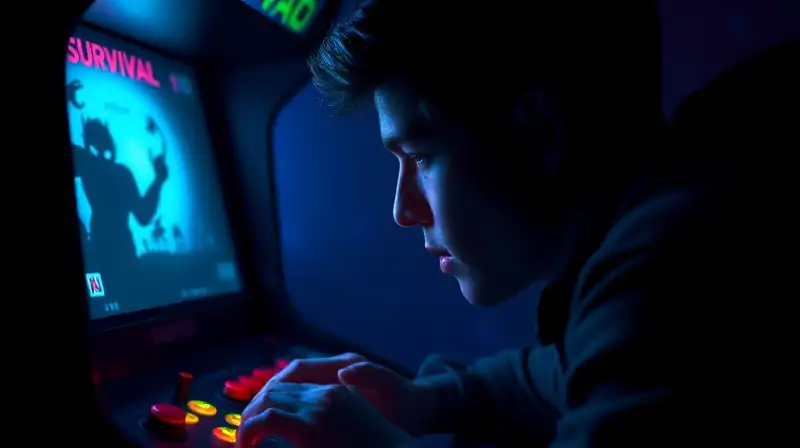 Gamer tenso juega en sombra y luces