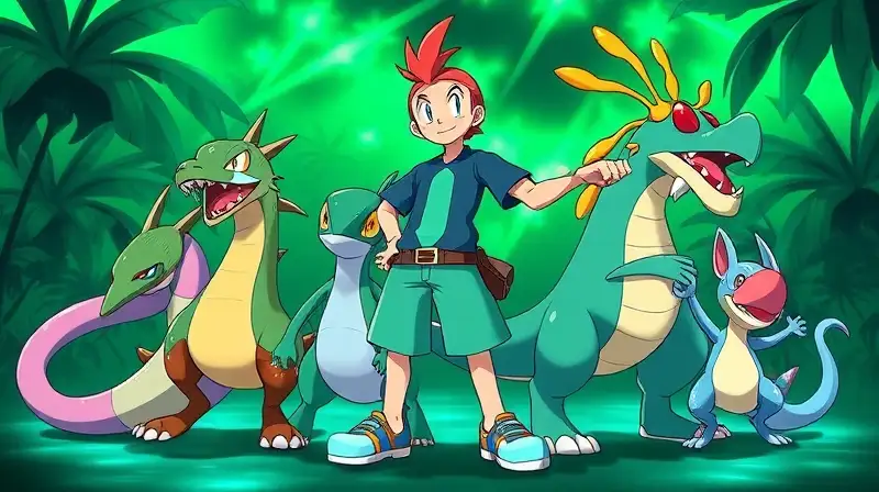 Wallace con su equipo Pokémon en batalla
