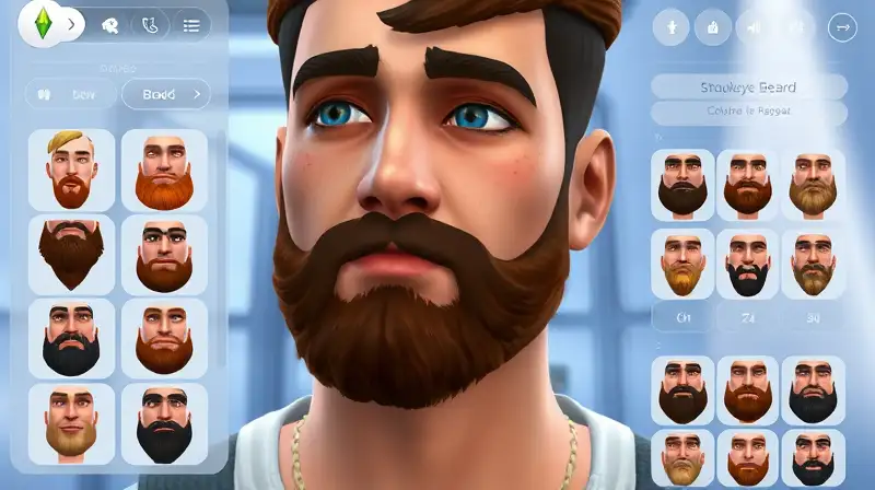 Sim masculino personaliza su barba futurista