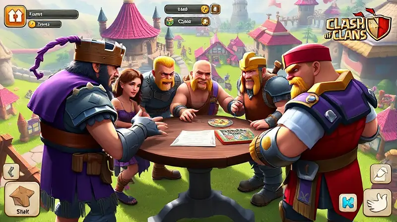 Miembros de Clash of Clans planificando batalla