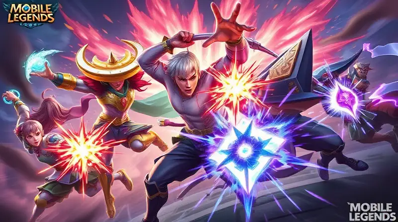 Héroes de Mobile Legends en batalla mágica intensa