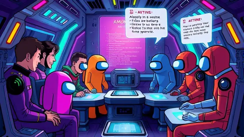 Personajes de Among Us debaten en nave