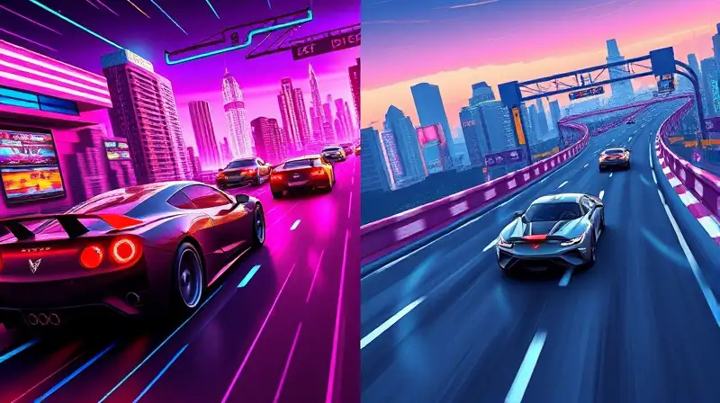 Juego arcade de carreras moderno y clásico
