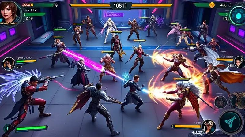 Arena futurista con combates PvP vibrantes