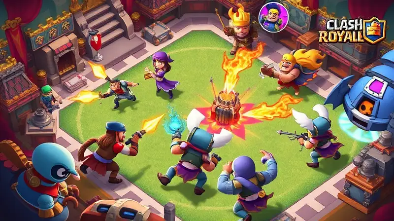 Batalla vibrante y estratégica en arena fantástica