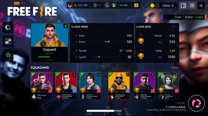 Interfaz dinámica y colorida de Free Fire