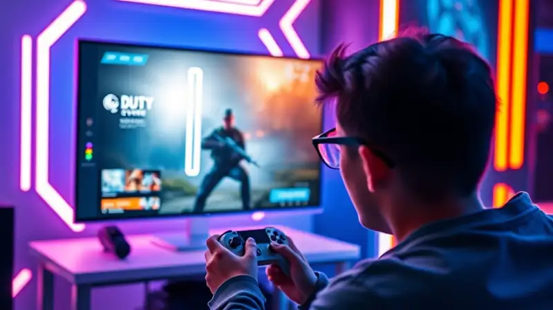 Gamer juega Call of Duty en consola futurista