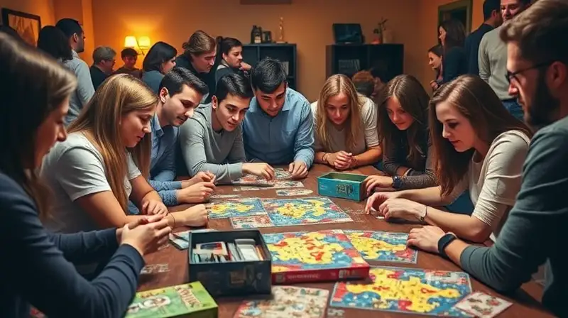 Grupo diverso resuelve puzzles en sala acogedora