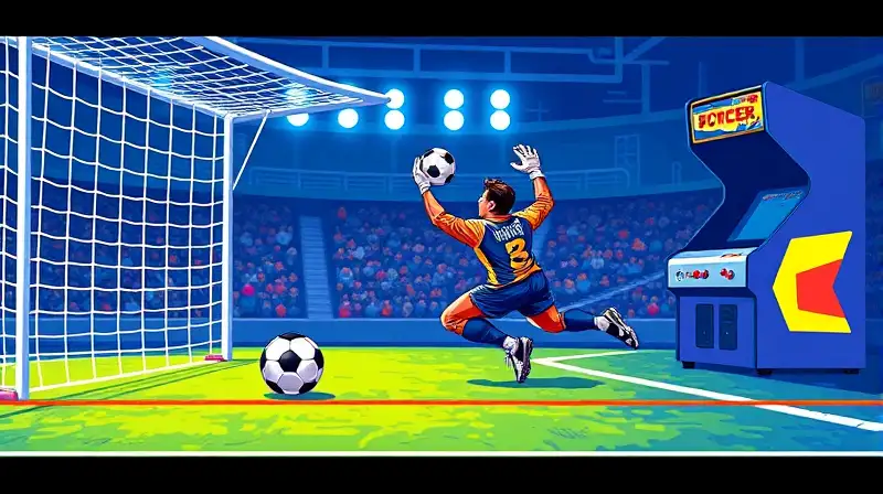 Portero ágil en juego arcade pixelado