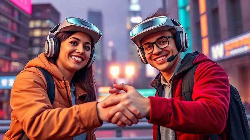 Dos gamers sonrientes con avatares amigables