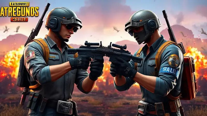Dos personajes de PUBG Mobile intercambian munición