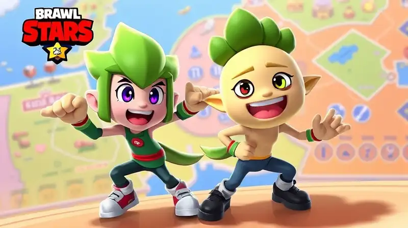 Gale y Sprout en mapa colorido y dinámico