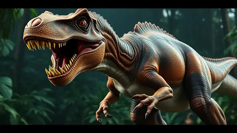 Dinosaurio feroz listo para combate prehistórico