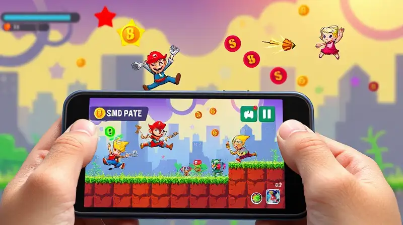 Juegos móviles 2D retro con acción vibrante