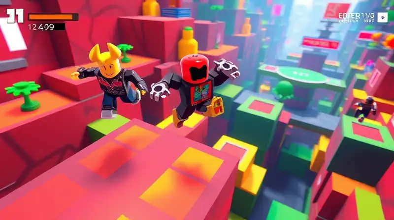 Juego 3D colorido con acción y plataformas