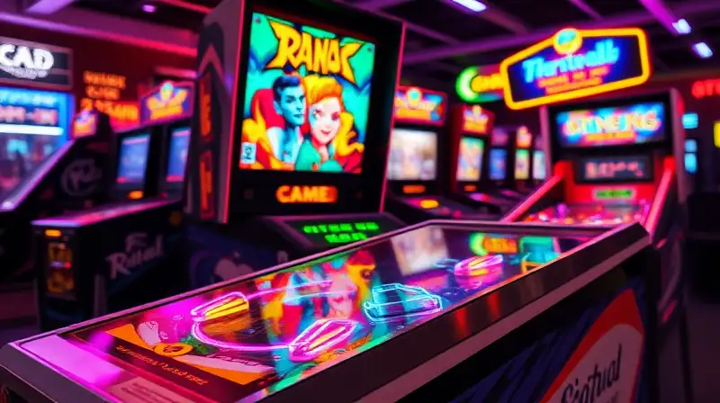 Máquina de pinball arcade futurista y vibrante