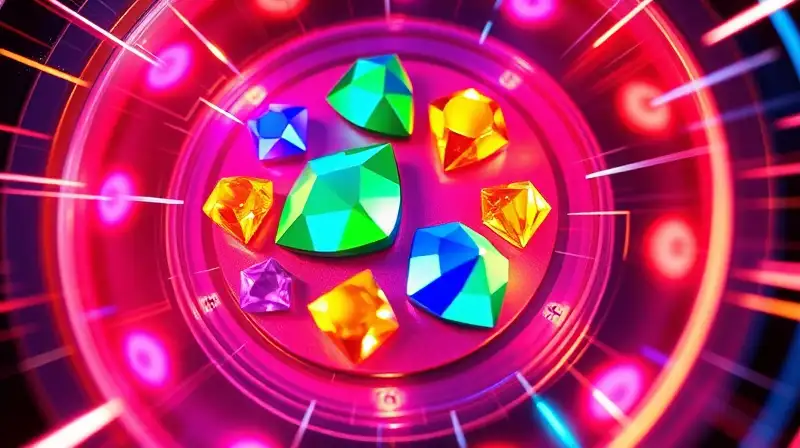 Gemas brillantes giran en moneda digital