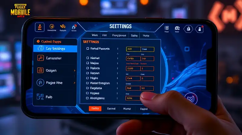 Interfaz futurista de PUBG Mobile vibrante