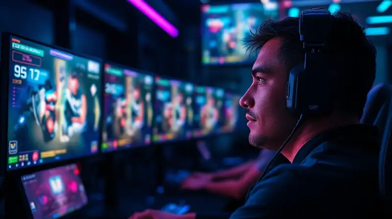 Persona observa partida de esports en pantalla