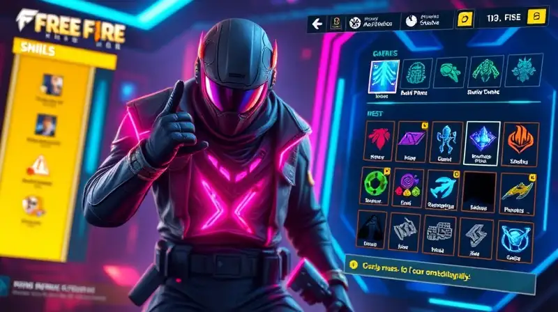 Gamer personaliza habilidades en interfaz futurista