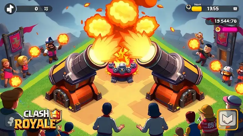 Batalla estratégica con cañones gemelos animados