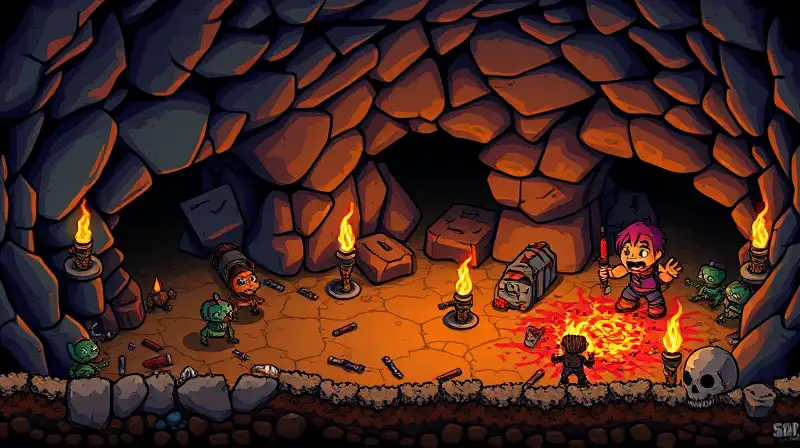 Jugador de Terraria atrapando criaturas hostiles