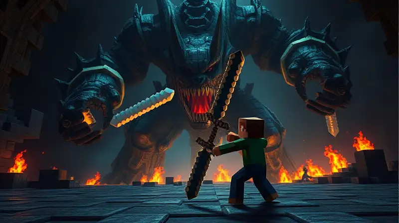 Jugador de Minecraft enfrenta épica batalla en caverna